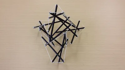 Truncated tetahedron tensegrity, top view