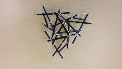 Truncated tetahedron tensegrity, top view