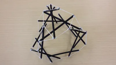 Truncated tetahedron tensegrity, top view