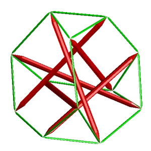 Computer graphic of a tensegrity sculpture