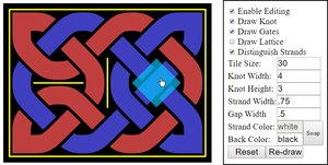 Screenshot of a web application to create Celtic knots