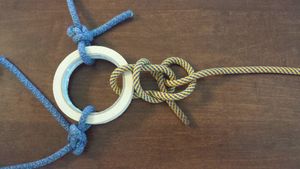 Picture of a knot tied in rope